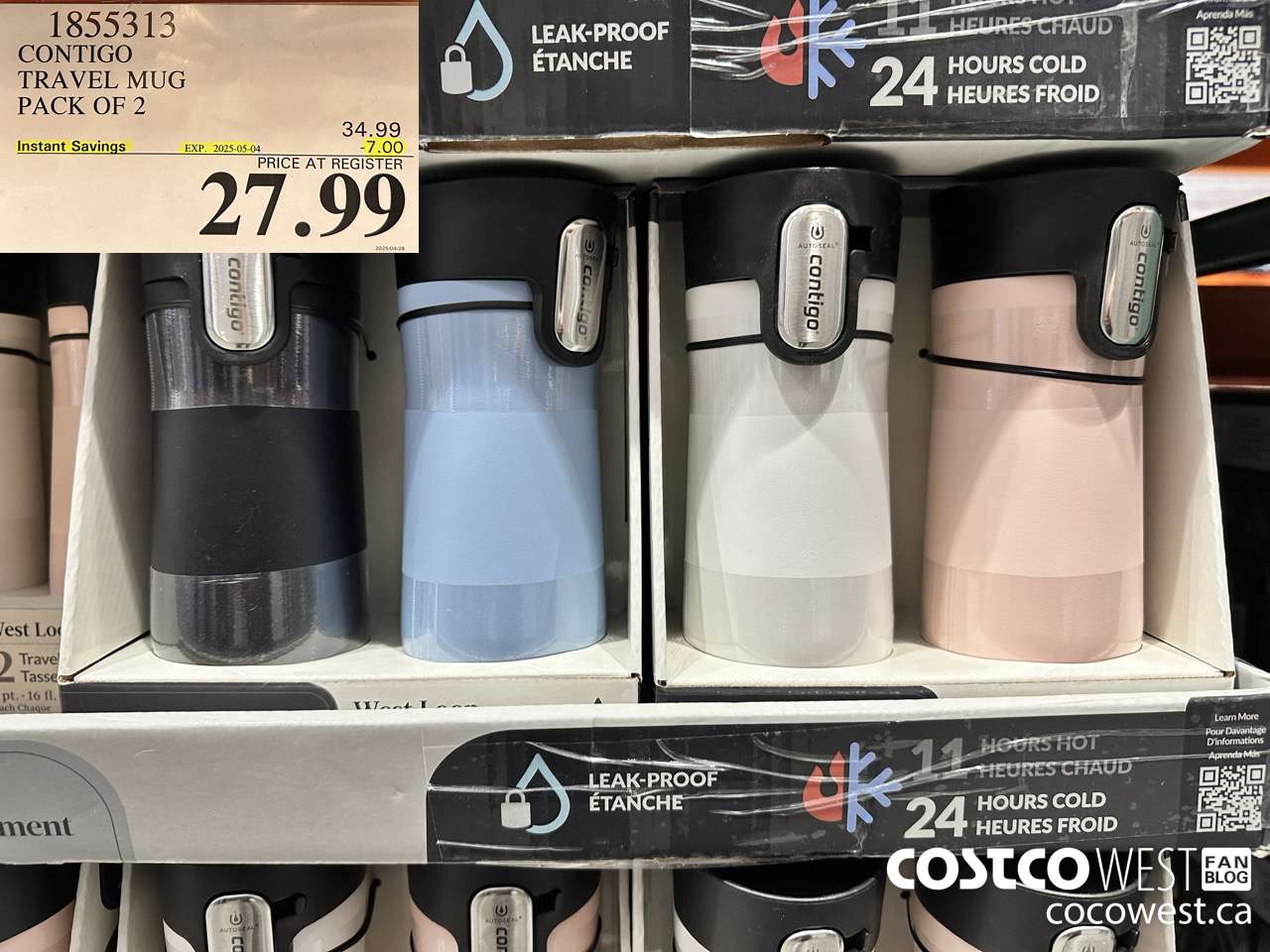 1855313 CONTIGO TRAVEL MUG PACK OF 2 ($7.00 INSTANT SAVINGS EXPIRES ON 2025-05-04) $27.99