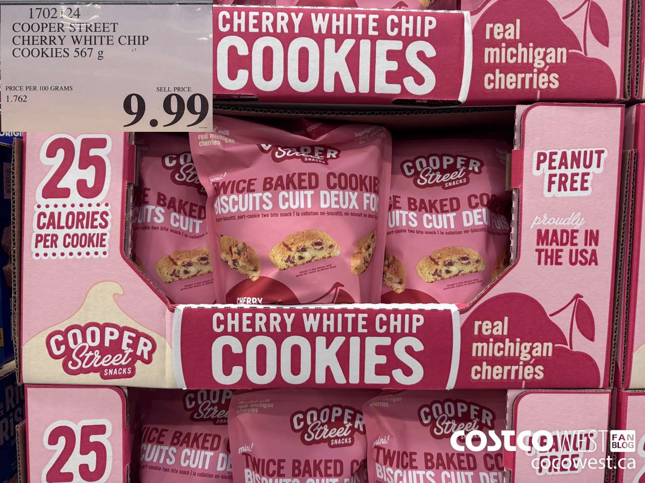 1702124 COOPER STREET CHERRY WHITE CHIP COOKIES 567G $9.99