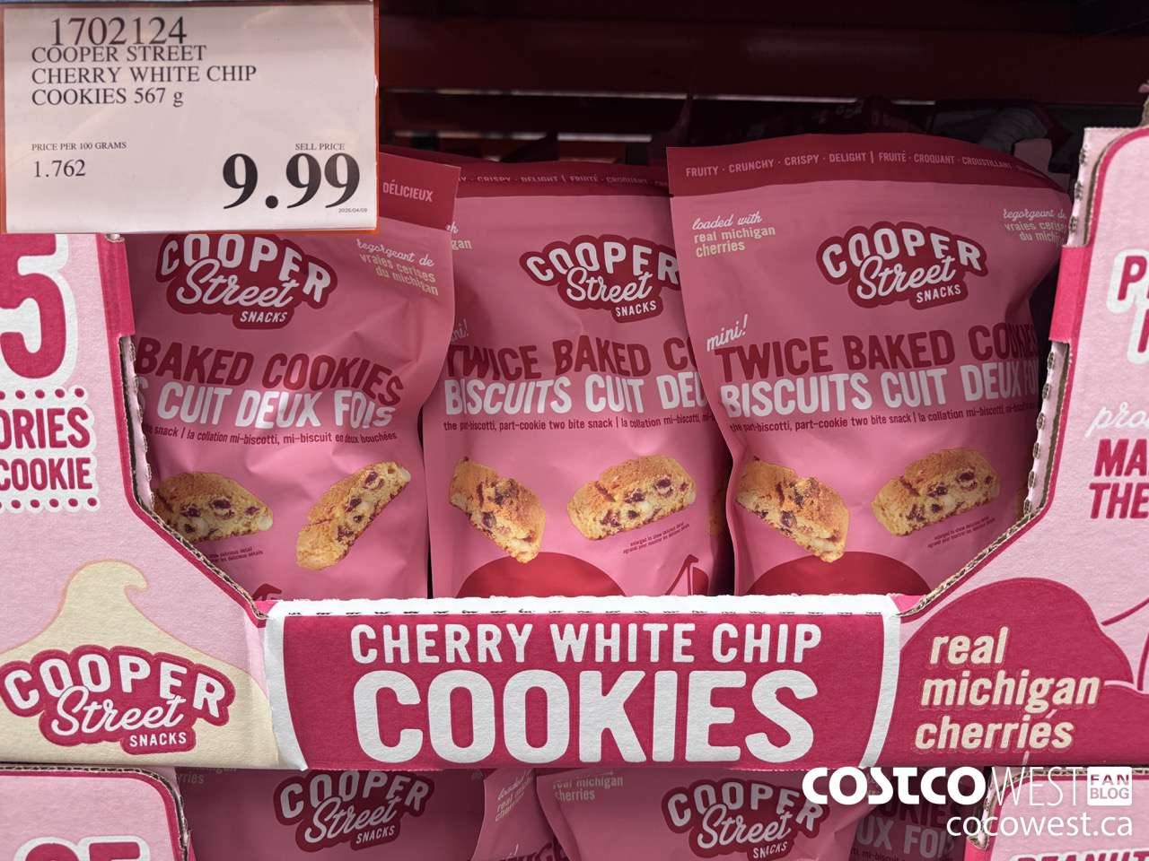 1702124 COOPER STREET CHERRY WHITE CHIP COOKIES 567G $9.99