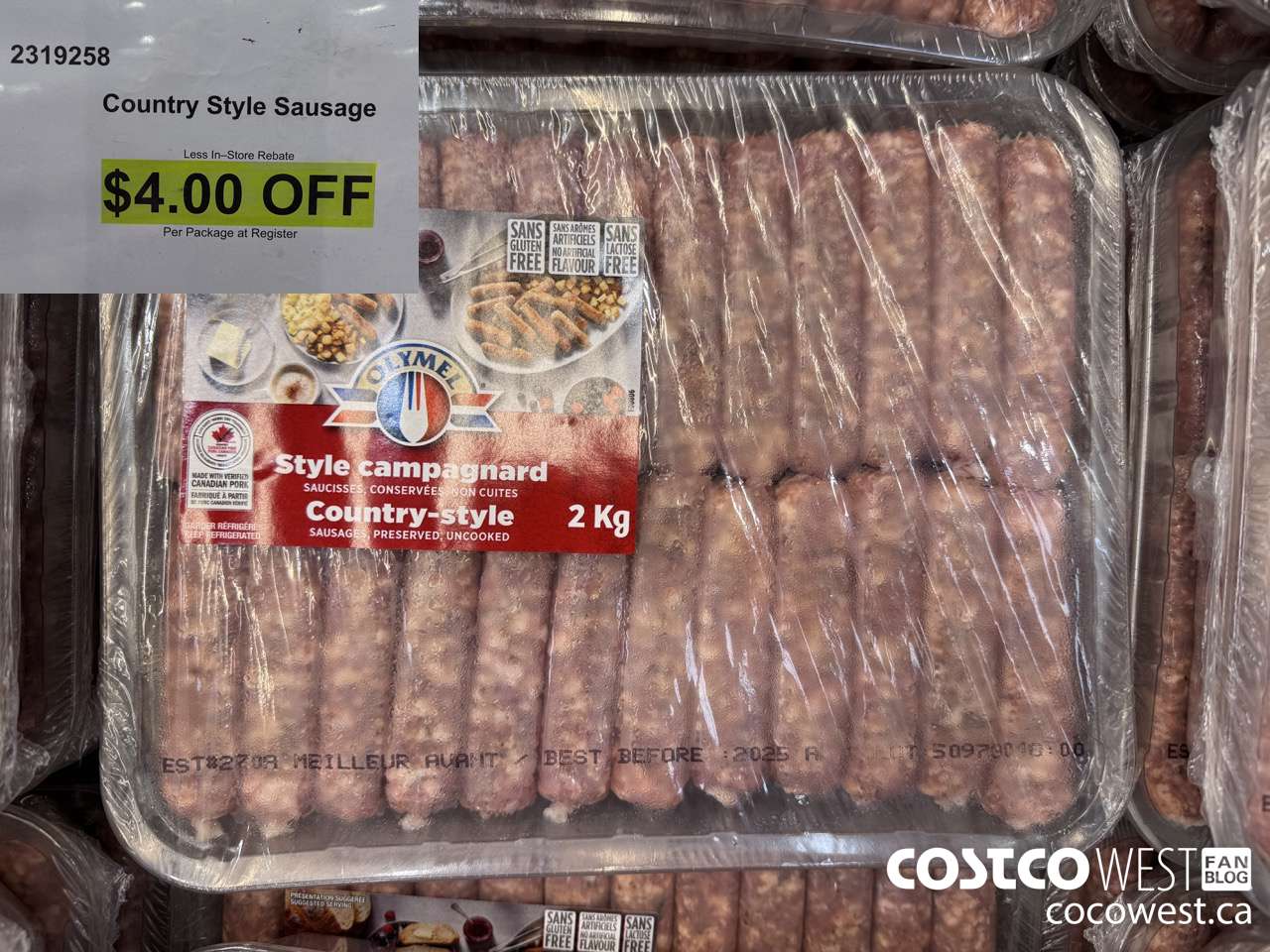 2319258 COUNTRY STYLE SAUSAGE ($4.00 INSTANT SAVINGS)