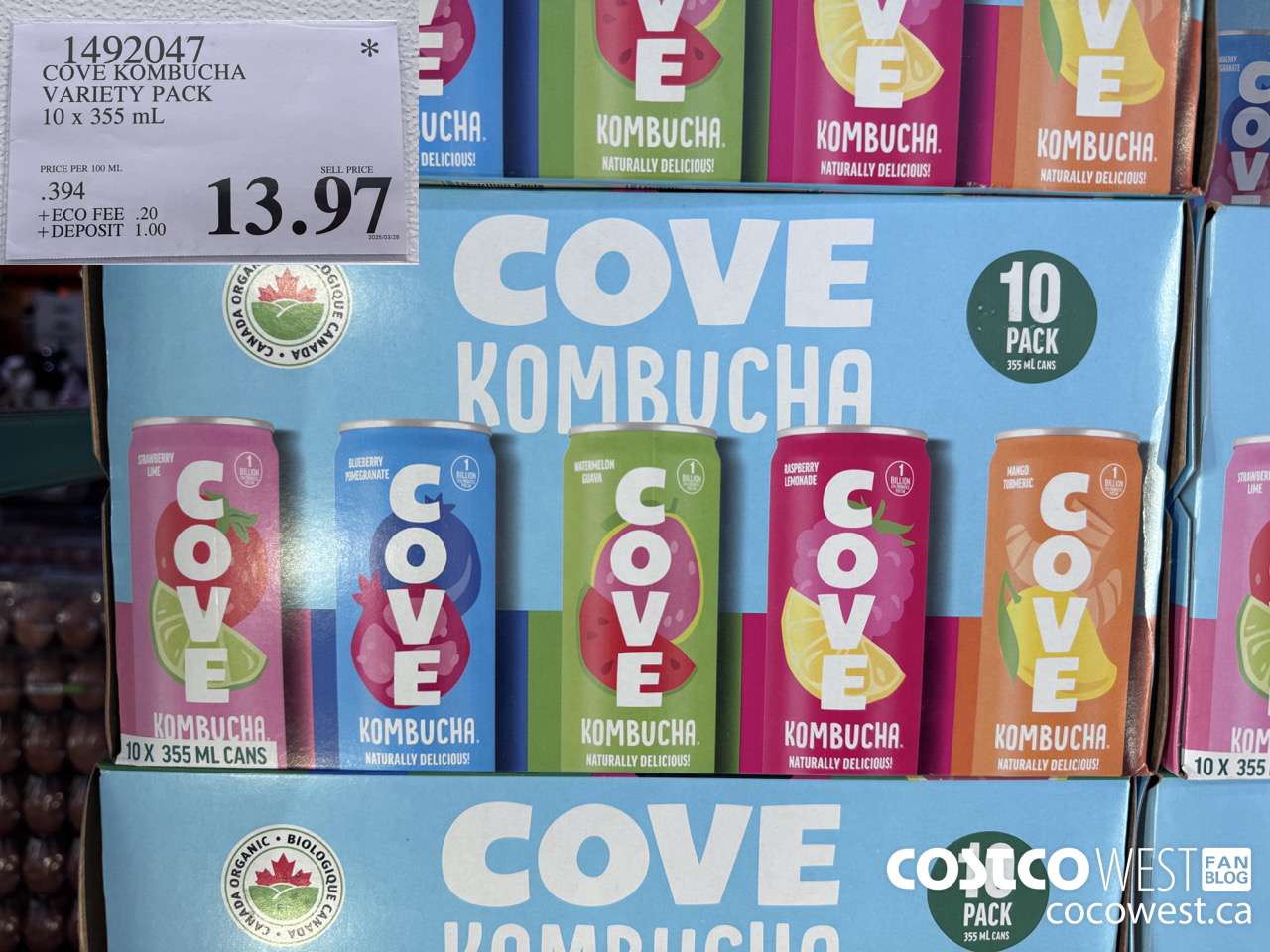 1492047 COVE KOMBUCHA VARIETY PACK 10 X 355 ML $13.97