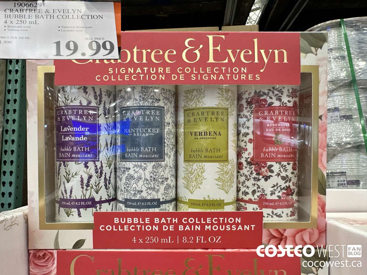 1906629 CRABTREE & EVELYN BUBBLE BATH COLLECTION 4 X 250ML $19.99