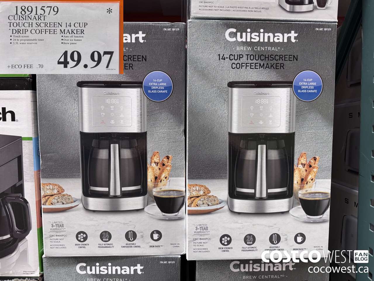 1891579 CUISINART TOUCH SCREEN 14 CUP DRIP COFFEE MAKER $49.97