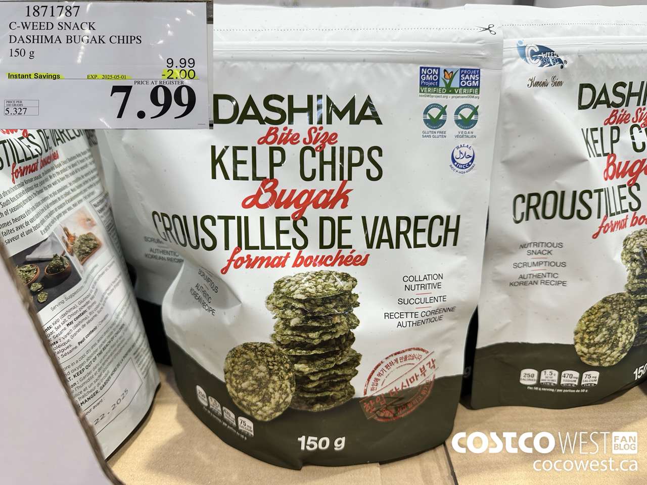 1871787 C-WEED SNACK DASHIMA BUGAK CHIPS 150G ($2.00 INSTANT SAVINGS EXPIRES ON 2025-05-01) $7.99