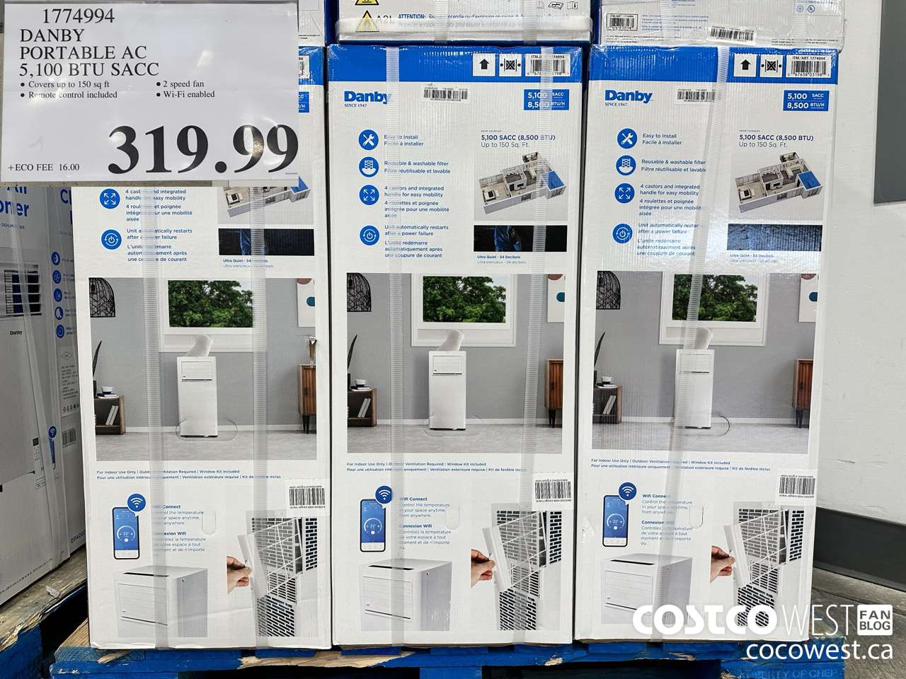 1774994 DANBY 3 IN 1 PORTABLE AC 5,000 BTU SACC $319.99