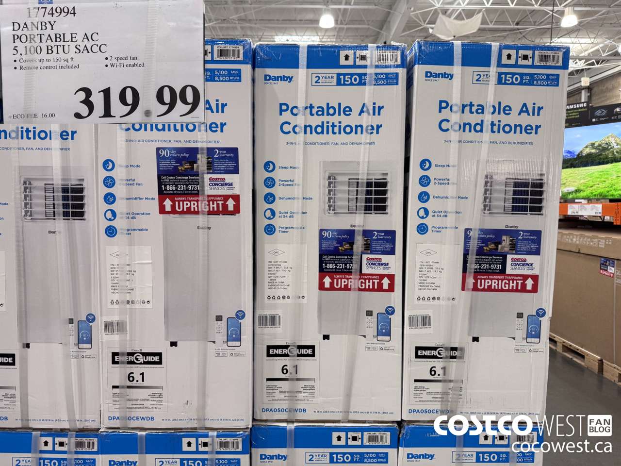 1774994 DANBY 3 IN 1 PORTABLE AC 5,000 BTU SACC $319.99