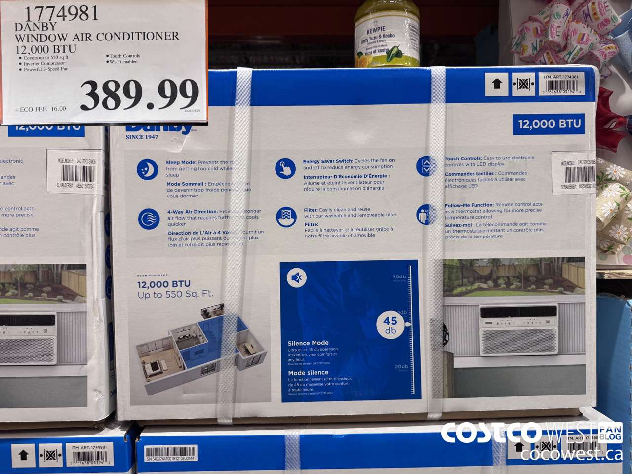 1774981 DANBY WINDOW AIR CONDITIONER 12,000 BTU $389.99