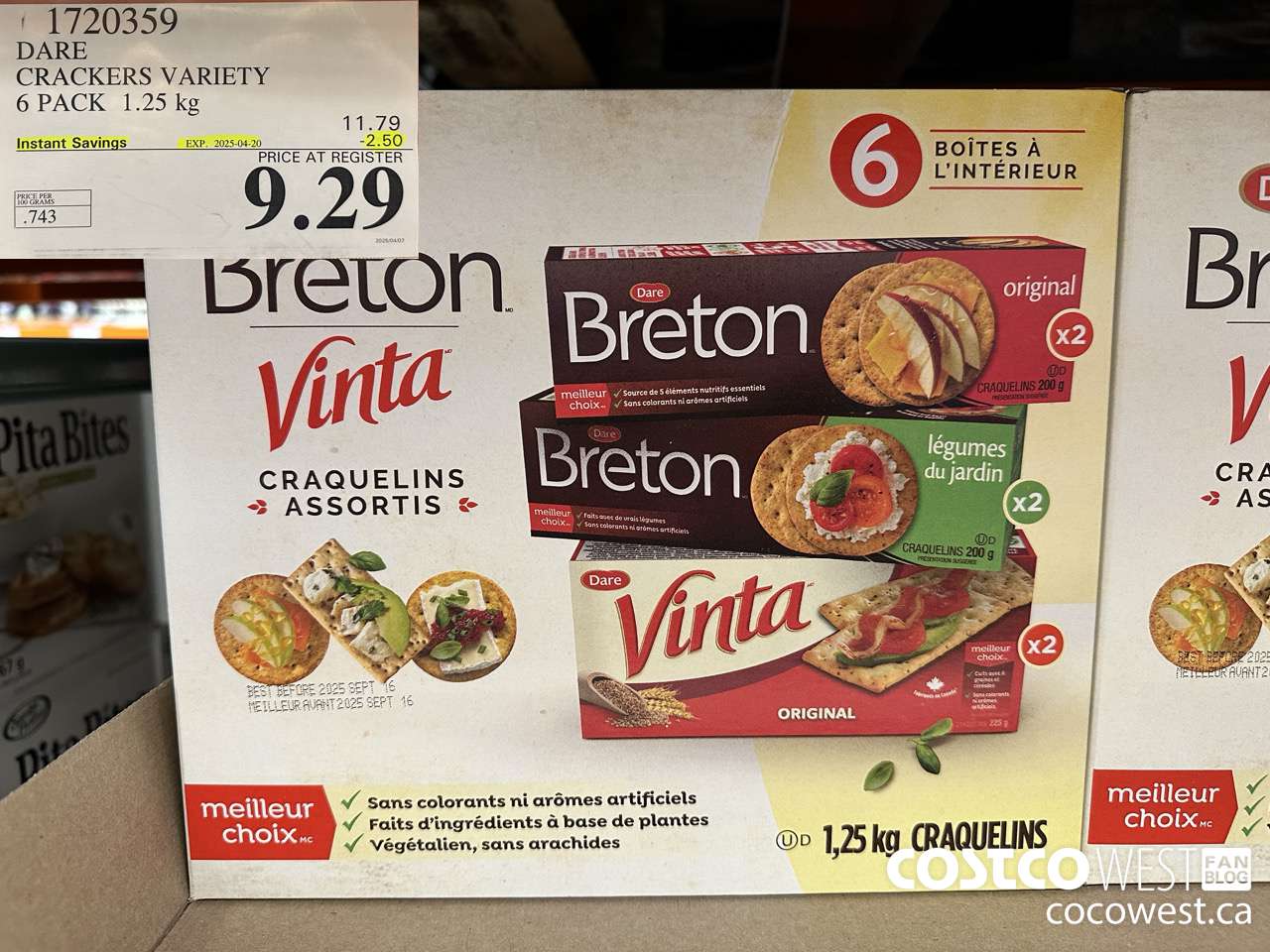 1720359 DARE CRACKERS VARIETY 6 PACK 1.25 KG ($2.50 INSTANT SAVINGS EXPIRES ON 2025-04-20) $9.29