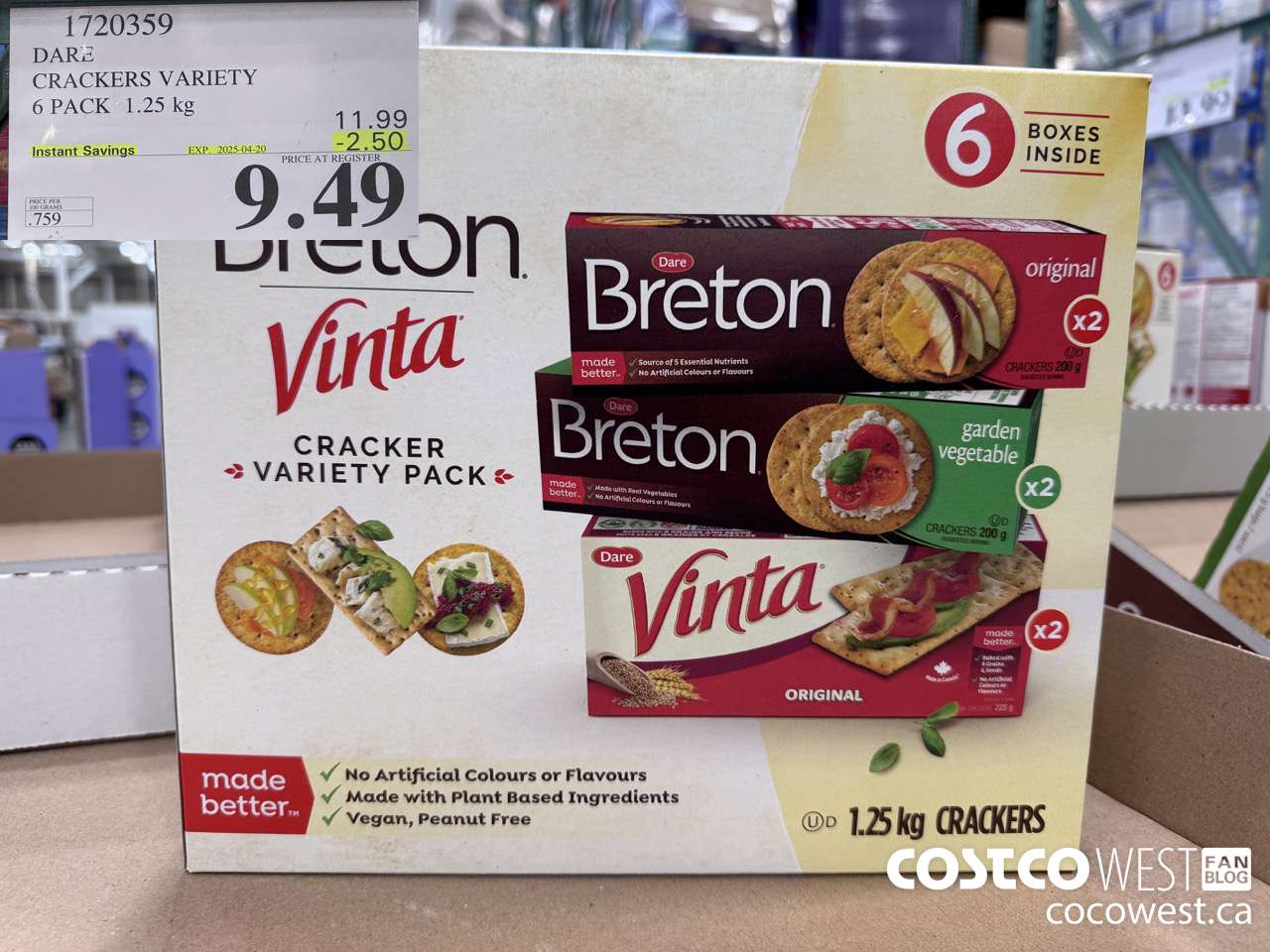 1720359 DARE CRACKERS VARIETY 6 PACK 1.25 KG ($2.50 INSTANT SAVINGS EXPIRES ON 2025-04-20) $9.49