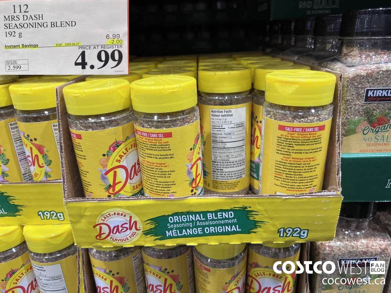 112 DASH ORIGINAL BLEND 192 g ($2.00 INSTANT SAVINGS EXPIRES ON 2025-04-27) $4.99