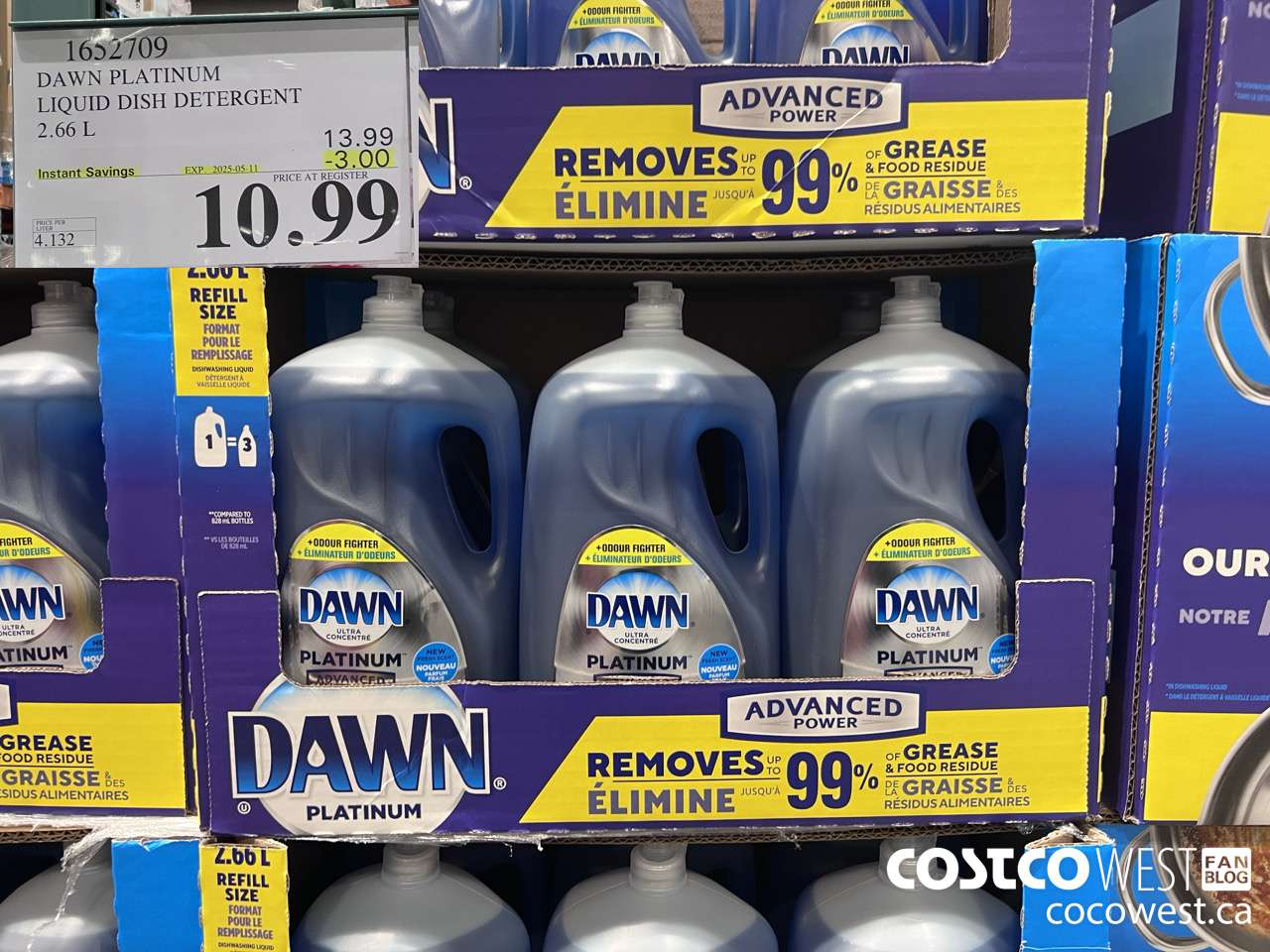 1652709 DAWN PLATINUM LIQUID DISH DETERGENT 2.66L ($3.00 INSTANT SAVINGS EXPIRES ON 2025-05-11) $10.99