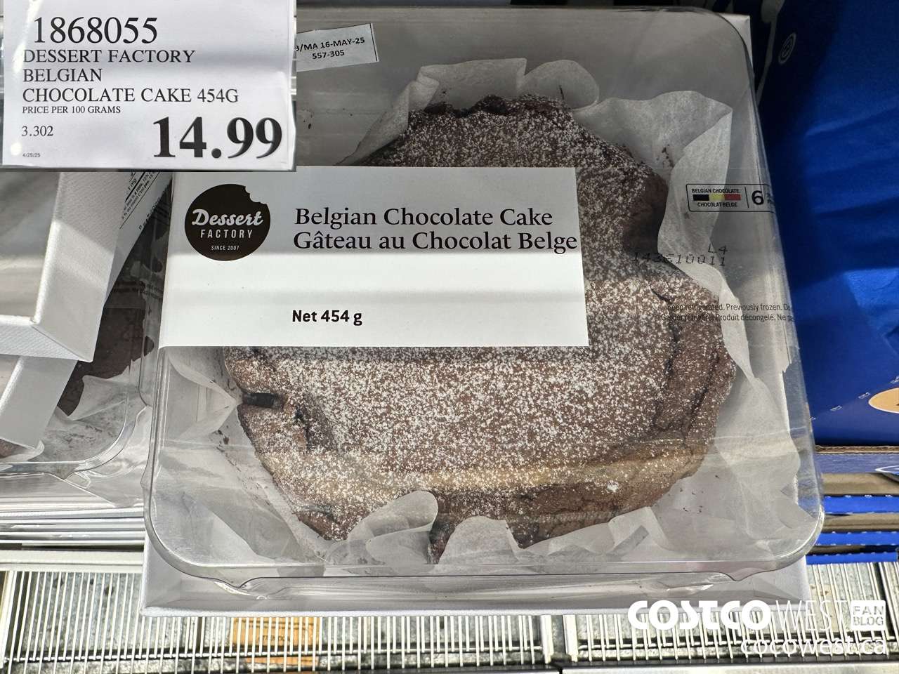 1868055 DESSERT FACTORY BELGIAN CHOCOLATE CAKE 454G $14.99