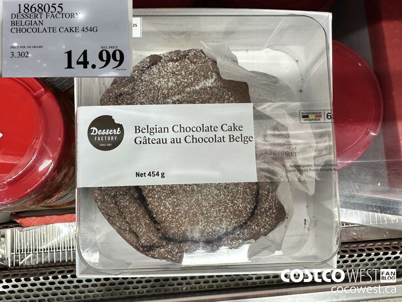 1868055 DESSERT FACTORY BELGIAN CHOCOLATE CAKE 454G $14.99