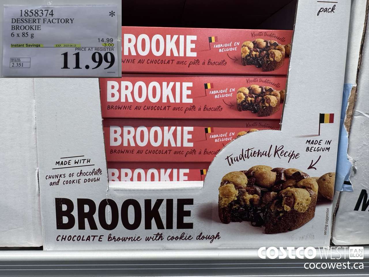 1858374 DESSERT FACTORY BROOKIE 6 X 85G ($3.00 INSTANT SAVINGS EXPIRES ON 2025-04-13) $11.99