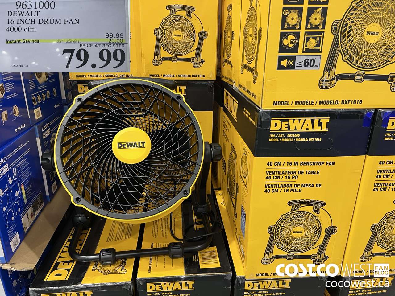 9631000 DEWALT 16 INCH DRUM FAN 4000 CFM ($20.00 INSTANT SAVINGS EXPIRES ON 2025-05-11) $79.99