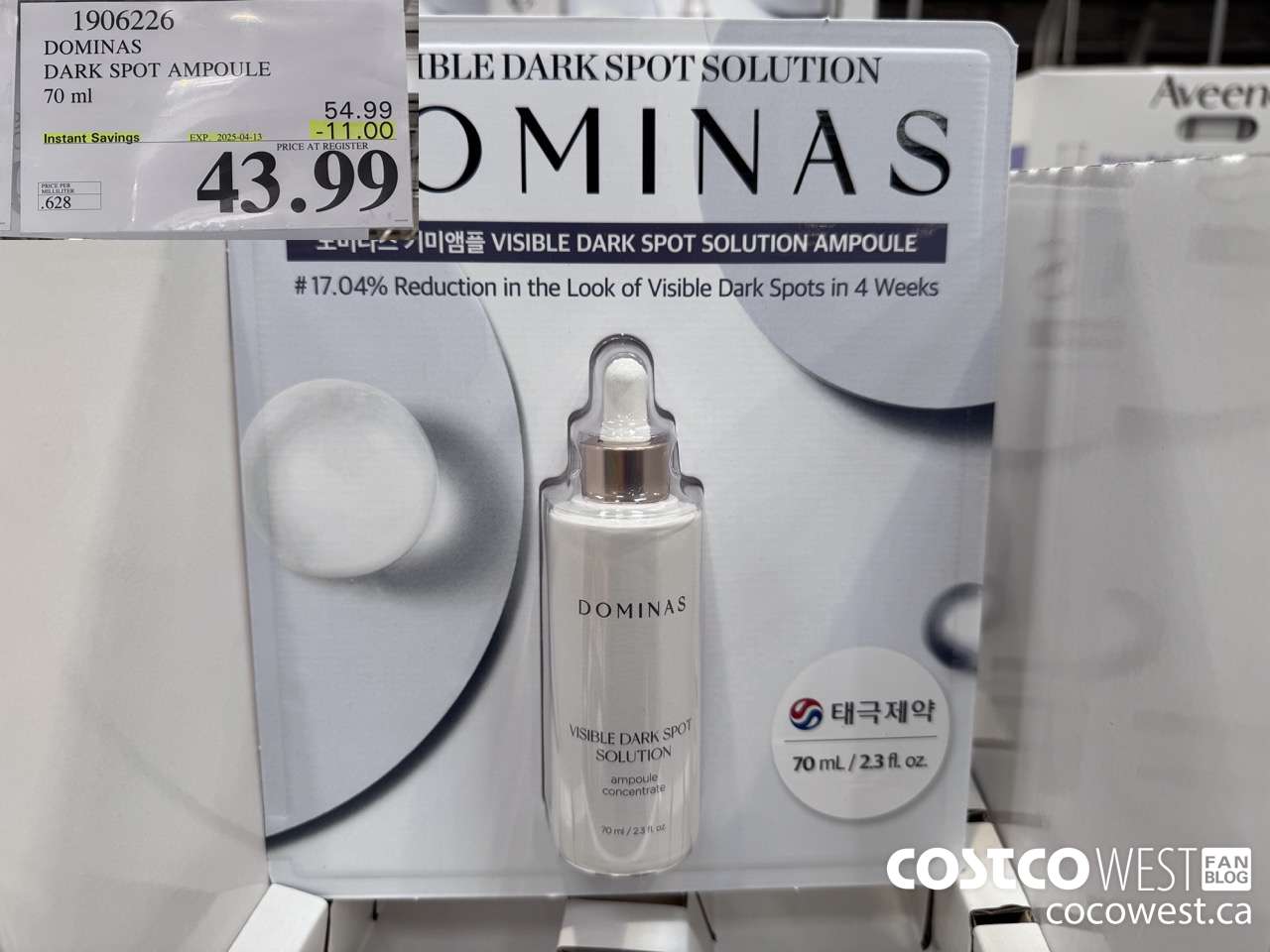 1906226 DOMINAS DARK SPOT AMPOULE 70ML ($11.00 INSTANT SAVINGS EXPIRES ON 2025-04-13) $43.99