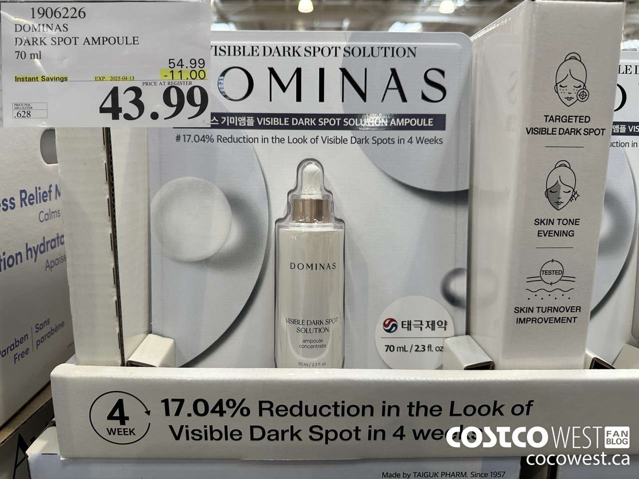 1906226 DOMINAS DARK SPOT AMPOULE 70ML ($11.00 INSTANT SAVINGS EXPIRES ON 2025-04-13) $43.99