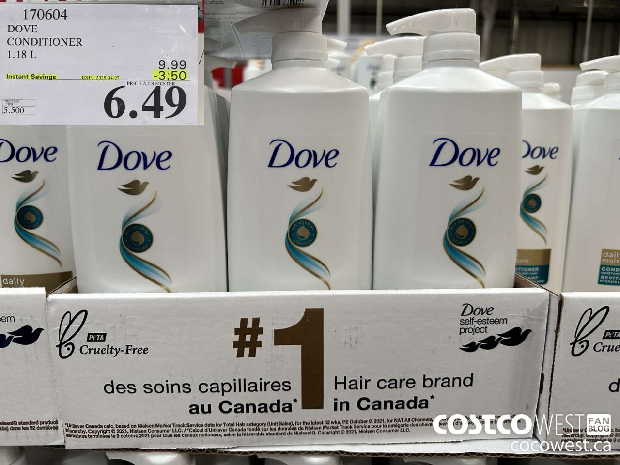 170604 DOVE CONDITIONER 1.18 L ($3.50 INSTANT SAVINGS EXPIRES ON 2025-04-27) $6.49