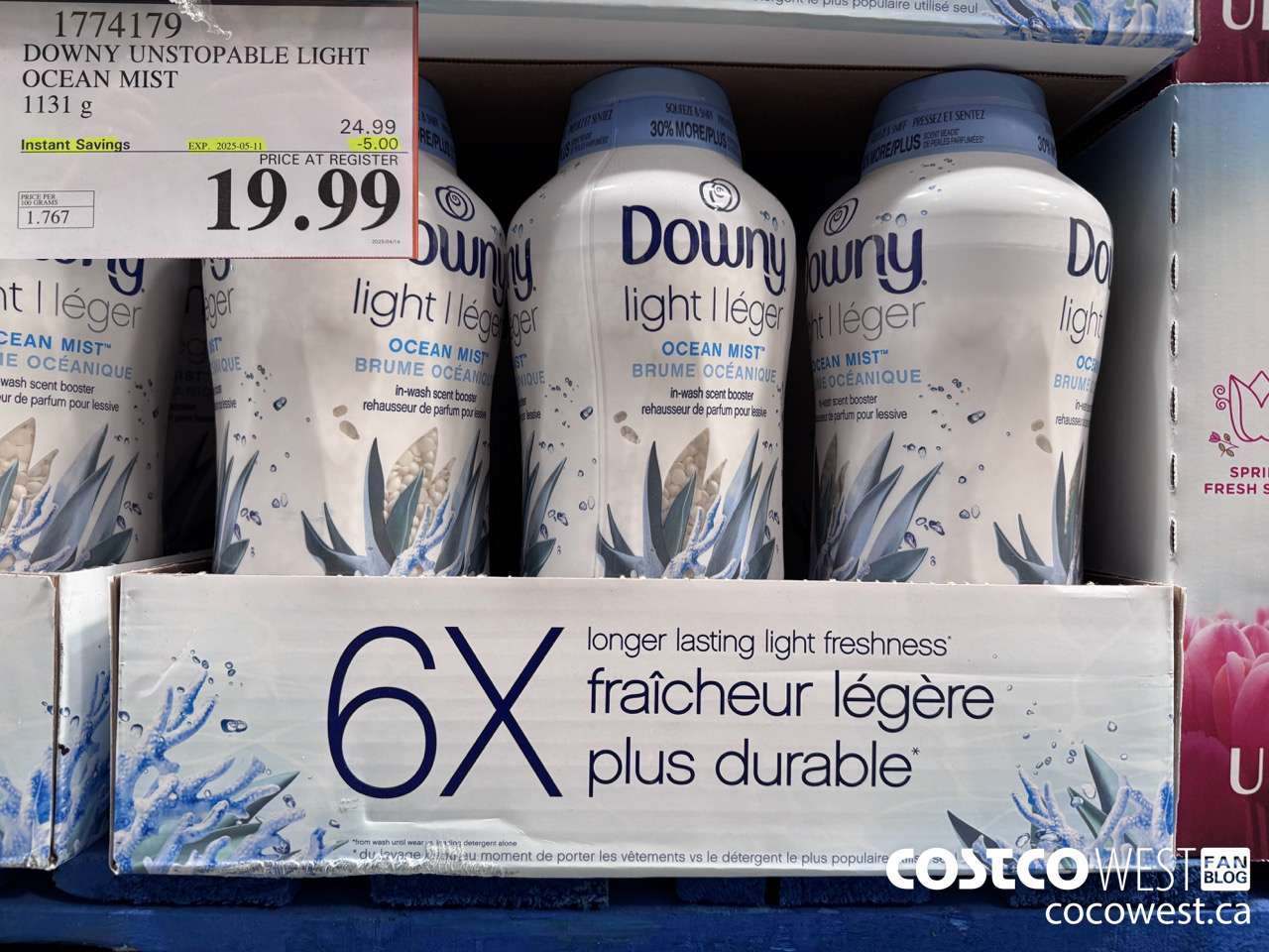 1774179 DOWNY UNSTOPABLE LIGHT OCEAN MIST 1131G ($5.00 INSTANT SAVINGS EXPIRES ON 2025-05-11) $19.99