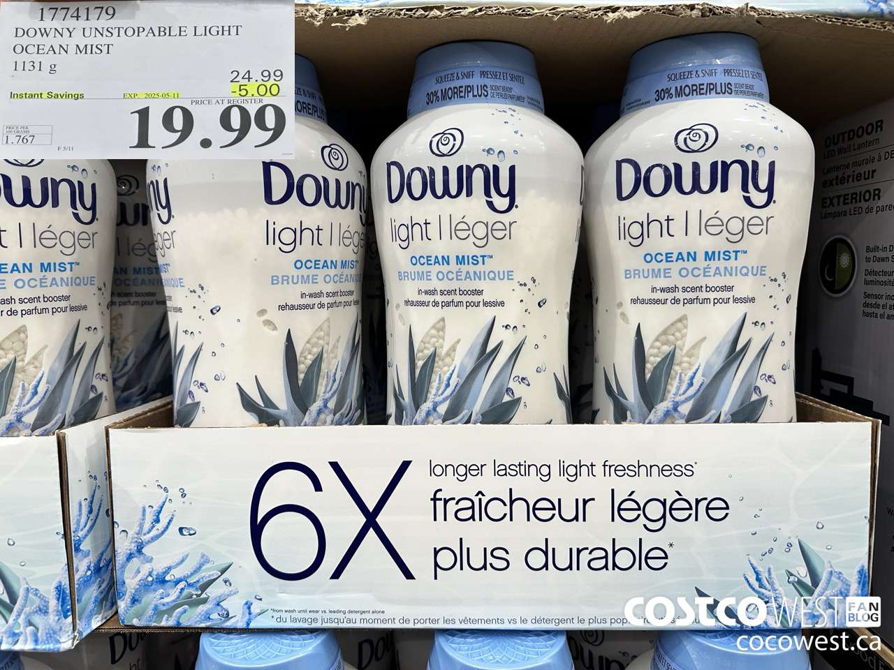 1774179 DOWNY UNSTOPABLE LIGHT OCEAN MIST 1131G ($5.00 INSTANT SAVINGS EXPIRES ON 2025-05-11) $19.99