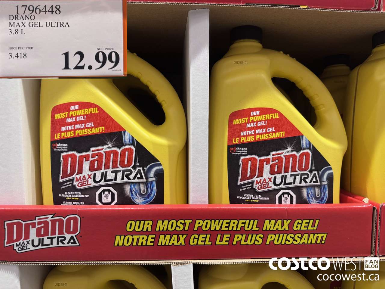 1796448 DRANO MAX GEL ULTRA 3.8L $12.99
