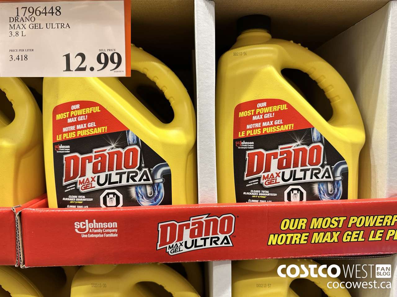 1796448 DRANO MAX GEL ULTRA 3.8L $12.99