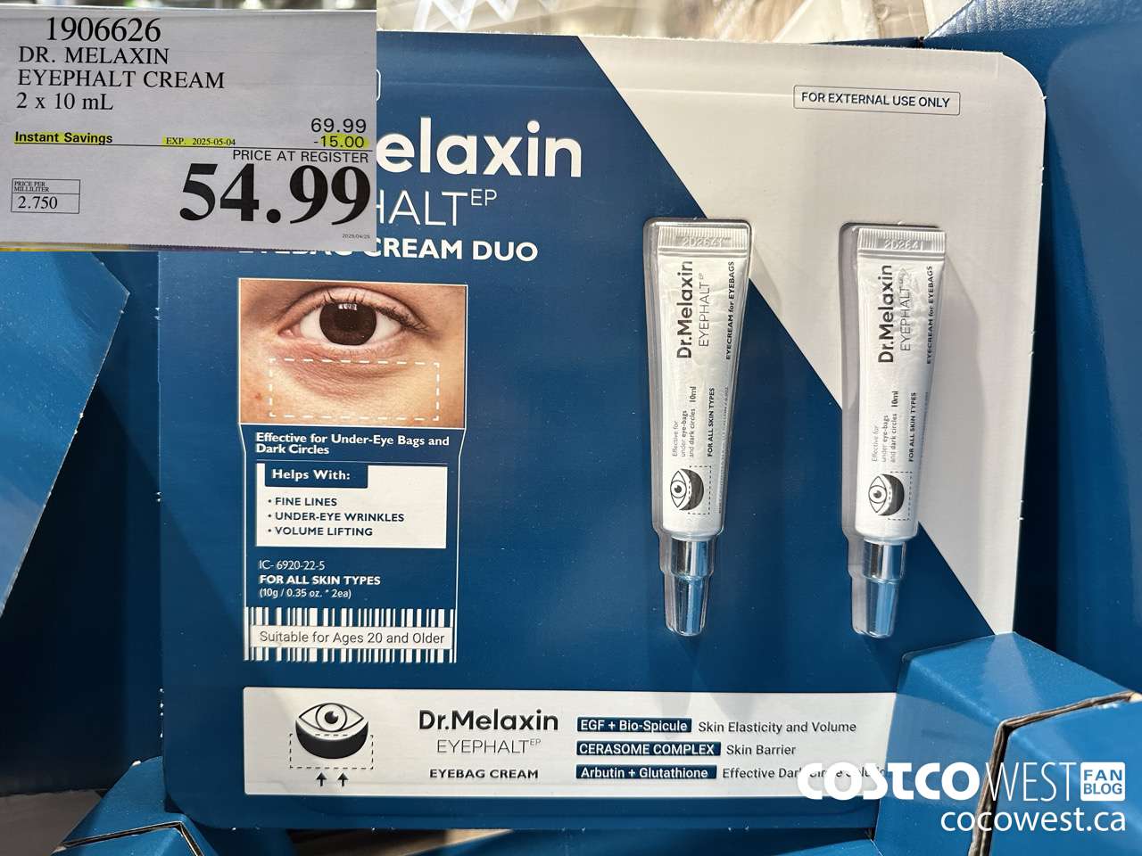 1906626 DR. MELAXIN™ EYEPHALT CREAM 2x 10 mL ($15.00 INSTANT SAVINGS EXPIRES ON 2025-05-04) $54.99