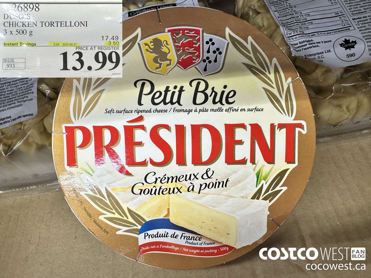 26898 DUSO'S CHICKEN TORTELLONI 3 x 500 g ($3.50 INSTANT SAVINGS EXPIRES ON 2025-04-27) $13.99