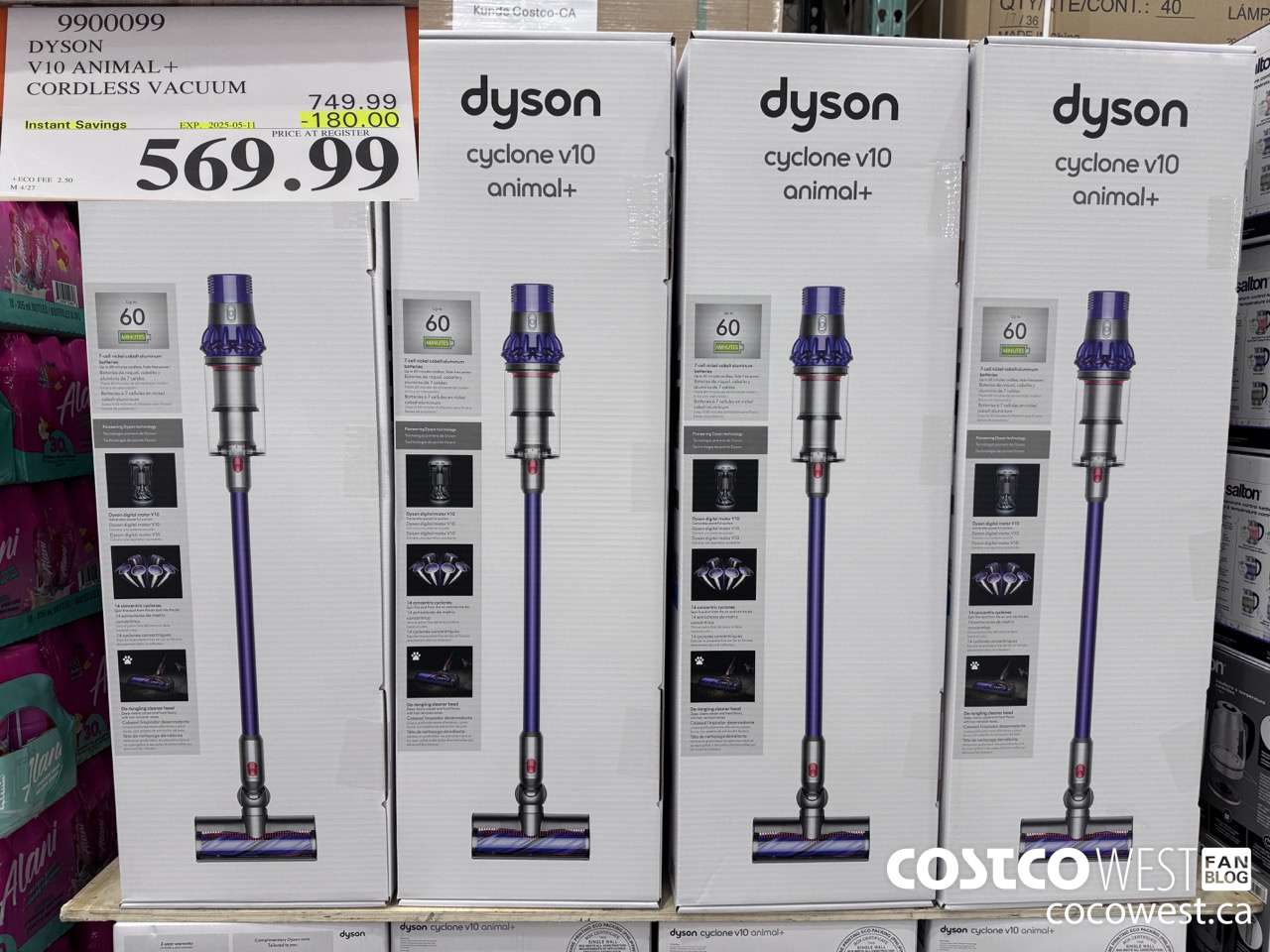 9900099 DYSON CYCLONE V10 ANIMAL + CORDLESS VACUUM CLEANER ($180.00 INSTANT SAVINGS EXPIRES ON 2025-05-11) $569.99