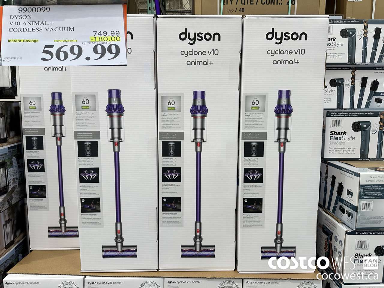 9900099 DYSON CYCLONE V10 ANIMAL + CORDLESS VACUUM CLEANER ($180.00 INSTANT SAVINGS EXPIRES ON 2025-05-11) $569.99