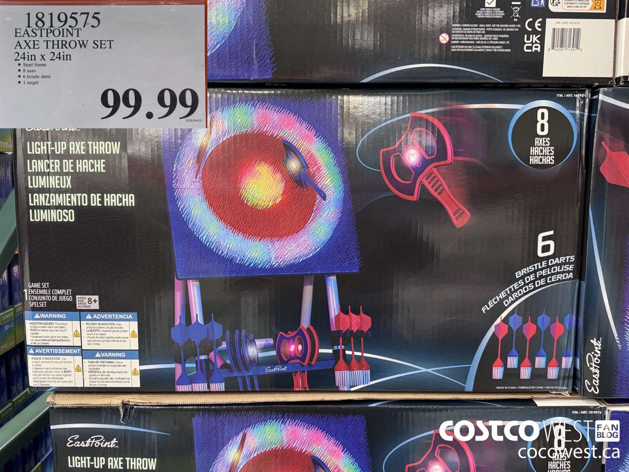 1819575 EASTPOINT AXE THROW SET 24IN X 24IN $99.99