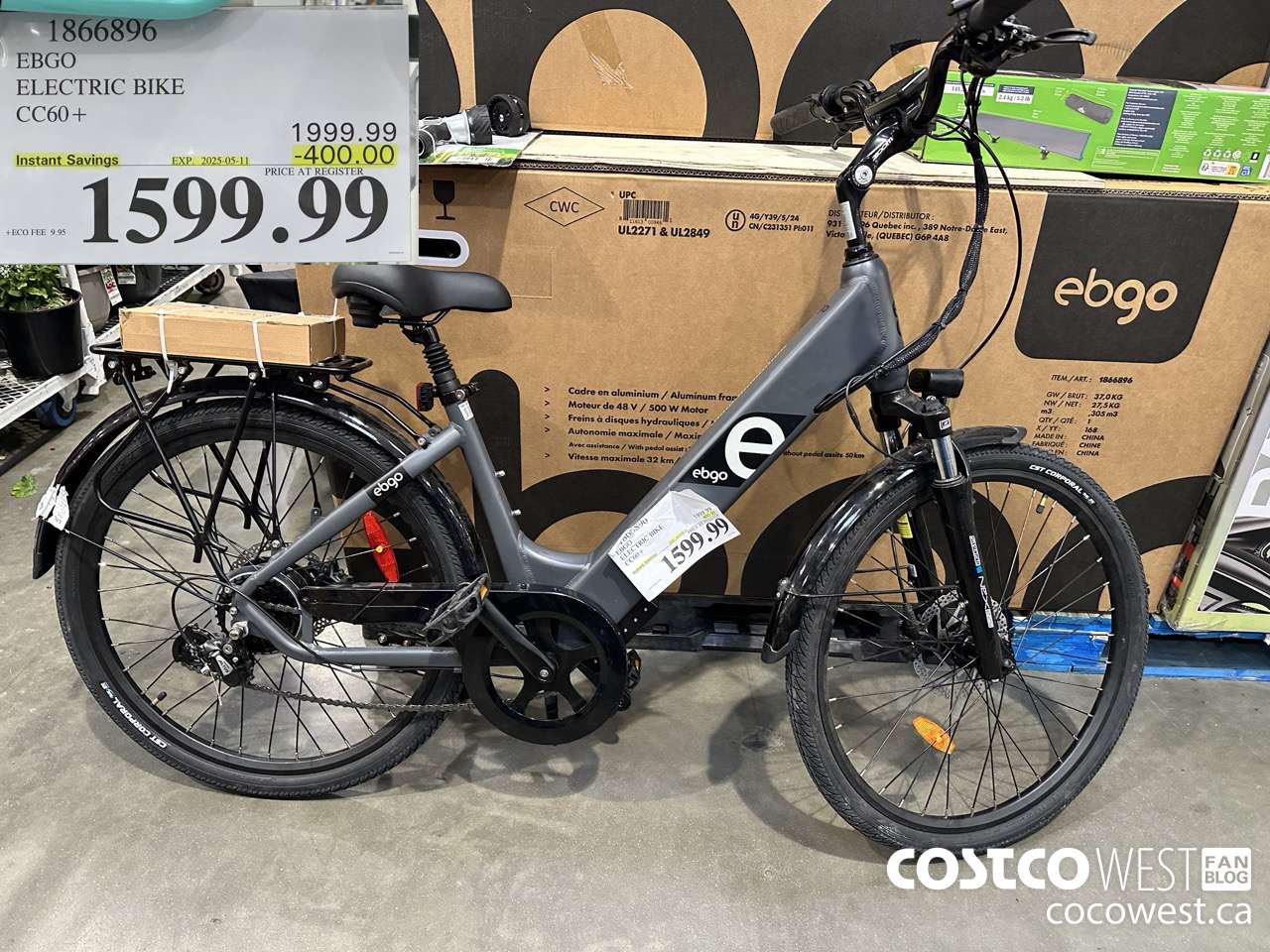 1866896 EBGO ELECTRIC BIKE CC60+ ($400.00 INSTANT SAVINGS EXPIRES ON 2025-05-11) $1599.99