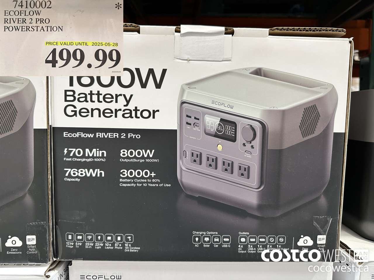 7410002 ECOFLOW RIVER 2 PRO POWERSTATION (EXPIRES ON 2025-05-28) $499.99