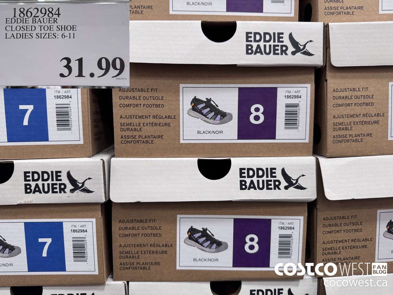 1862984 EDDIE BAUER CLOSED TOE SHOE LADIES SIZES 6-11 $31.99