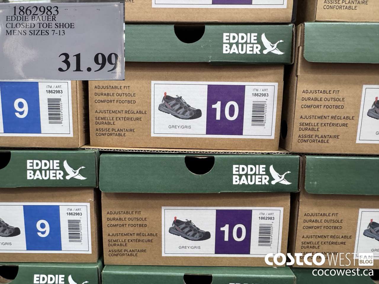 1862983 EDDIE BAUER CLOSED TOE SHOE MENS SIZES 7-13 $31.99