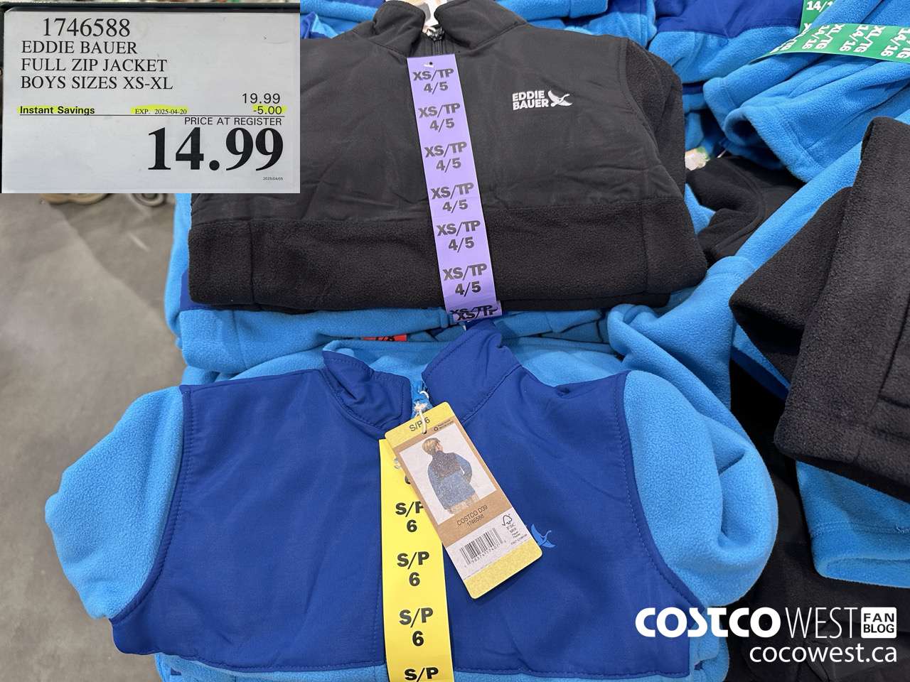 1746588 EDDIE BAUER FULL ZIP JACKET BOYS SIZES XS-XL ($5.00 INSTANT SAVINGS EXPIRES ON 2025-04-20) $14.99