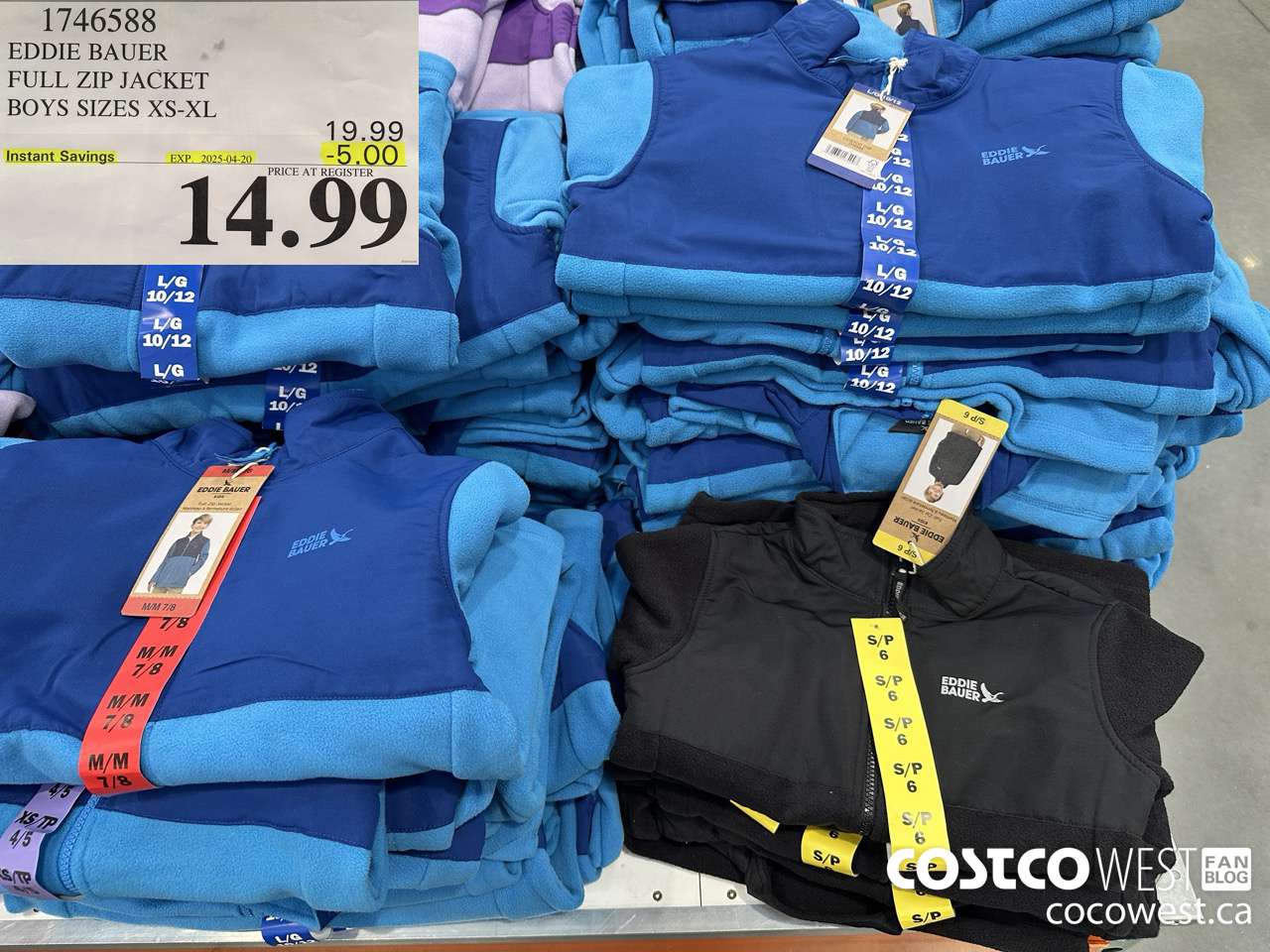 1746588 EDDIE BAUER FULL ZIP JACKET BOYS SIZES XS-XL ($5.00 INSTANT SAVINGS EXPIRES ON 2025-04-20) $14.99