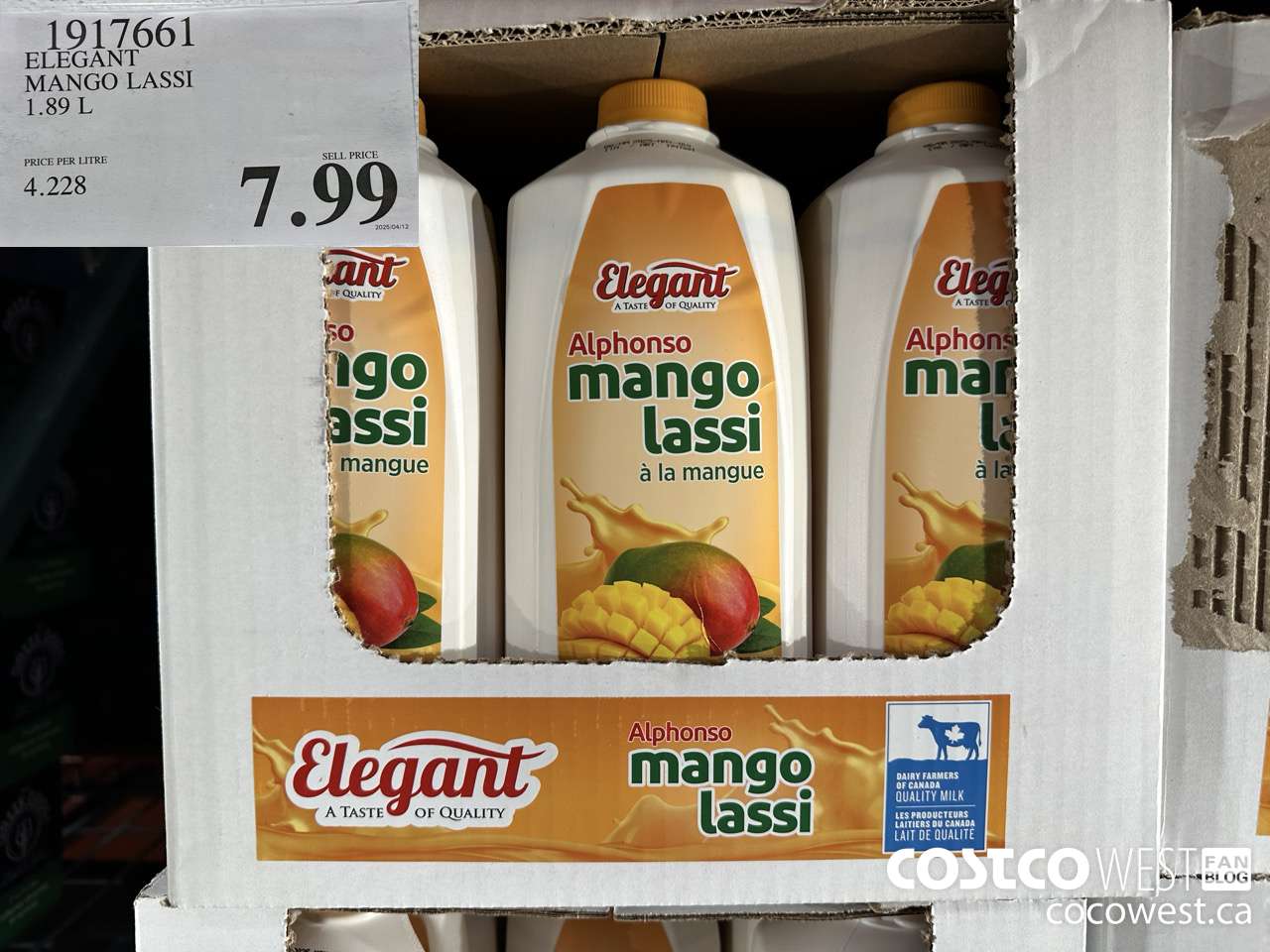 1917661 ELEGANT MANGO LASSI 1.89L $7.99