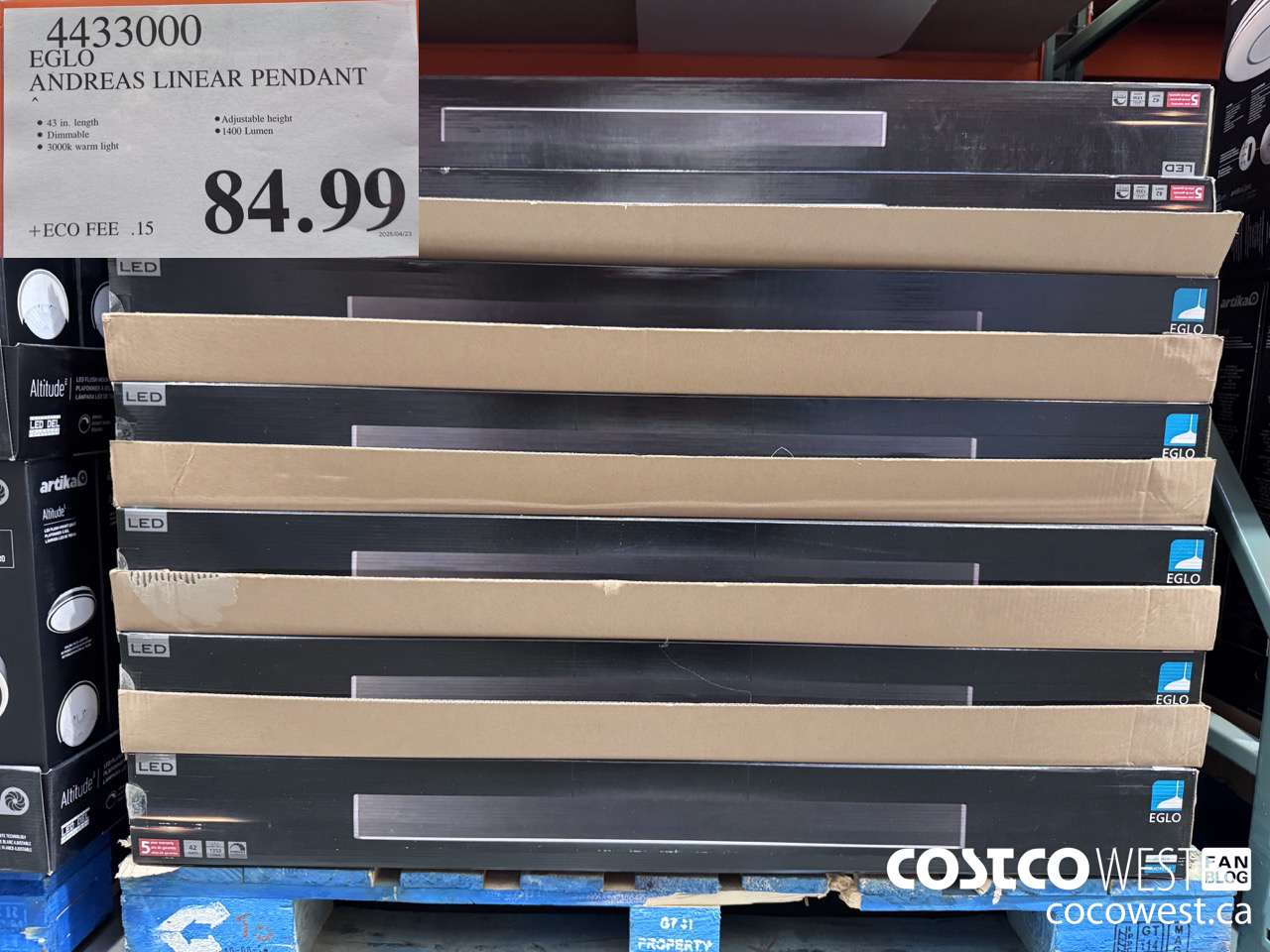 4433000 ELGO ANDREAS LINEAR PENDANT $84.99