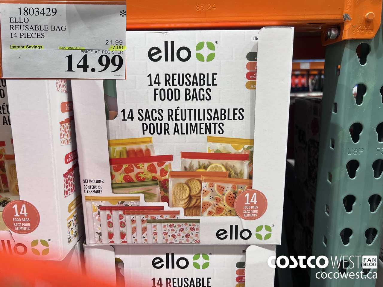 1803429 ELLO REUSABLE BAG 14 PIECES ($7.00 INSTANT SAVINGS EXPIRES ON 2025-05-04) $14.99