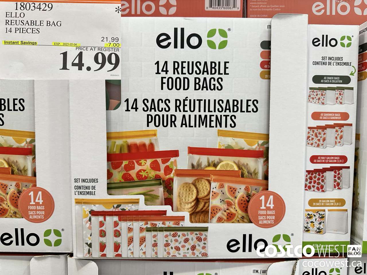 1803429 ELLO REUSABLE BAG 14 PIECES ($7.00 INSTANT SAVINGS EXPIRES ON 2025-05-04) $14.99