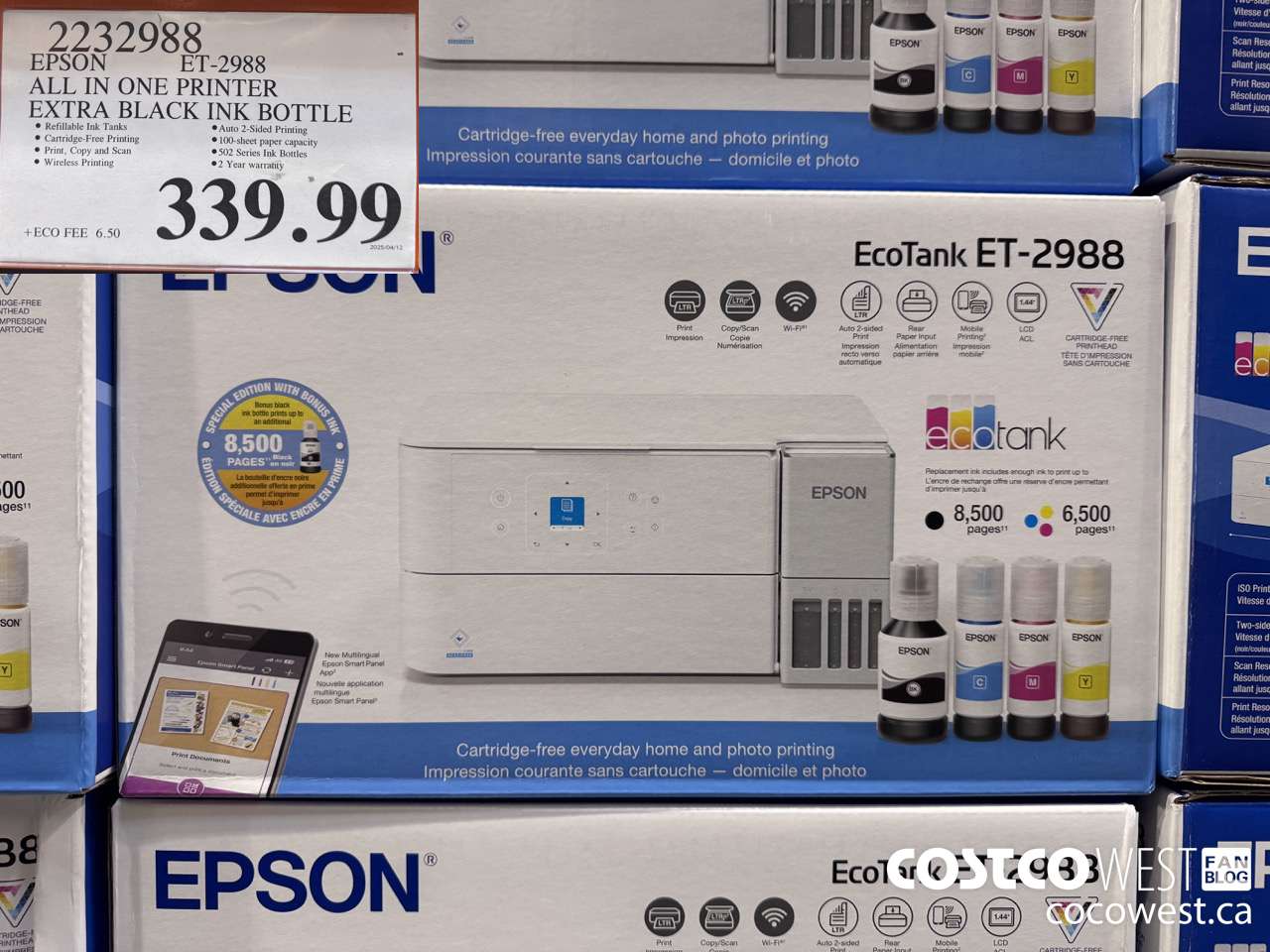 2232988 EPSON ET-2988 ALL IN ONE PRINTER EXTRA BLACK INK BOTTLE $339.99