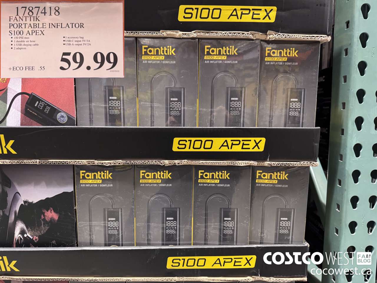 1787418 FANTTIK PORTABLE INFLATOR S100 APEX $59.99