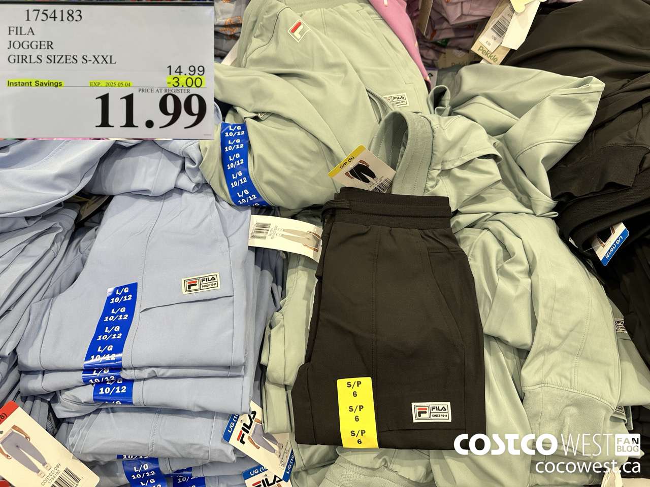 1754183 FILA JOGGER GIRLS SIZES S-XXL ($3.00 INSTANT SAVINGS EXPIRES ON 2025-05-04) $11.99