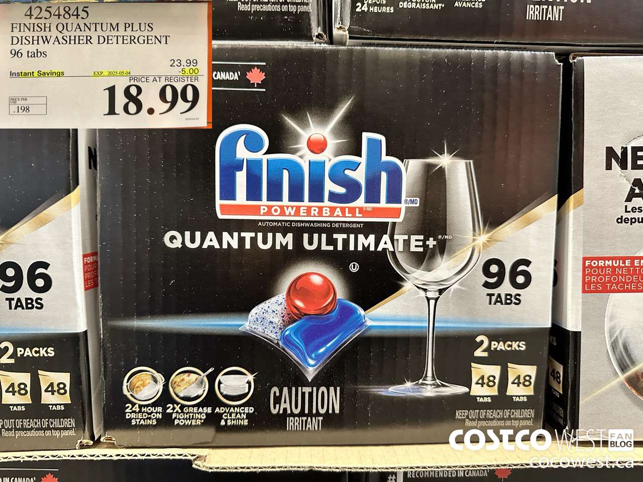 4254845 FINISH QUANTUM PLUS DISHWASHER DETERGENT 96 TABS ($5.00 INSTANT SAVINGS EXPIRES ON 2025-05-04) $18.99