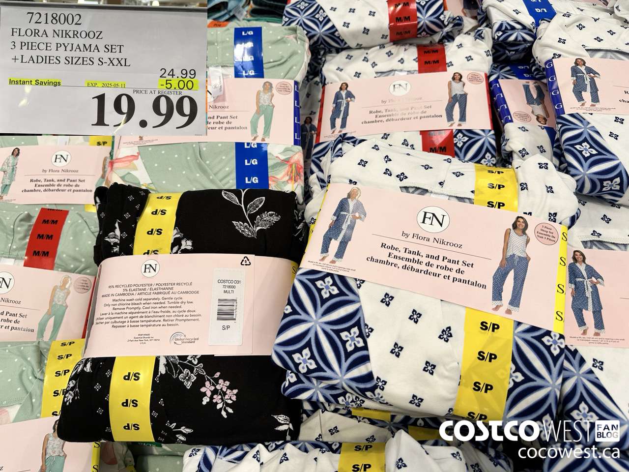 7218002 FLORA NIKROOZ 3 PIECE PYJAMA SET LADIES SIZES S-XXL ($5.00 INSTANT SAVINGS EXPIRES ON 2025-05-11) $19.99