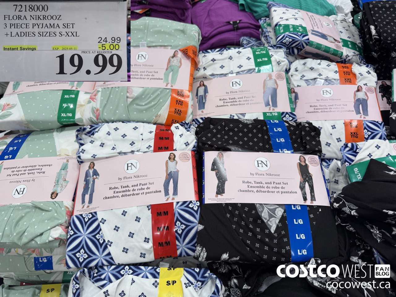 7218000 FLORA NIKROOZ 3 PIECE PYJAMA SET LADIES SIZES S-XXL ($5.00 INSTANT SAVINGS EXPIRES ON 2025-05-11) $19.99