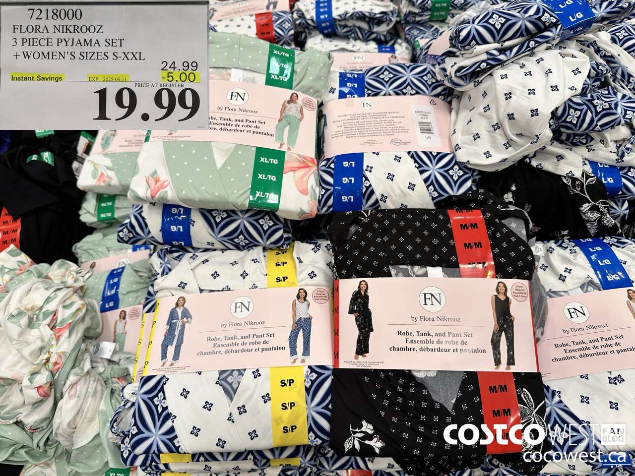 7218000 FLORA NIKROOZ 3 PIECE PYJAMA SET LADIES SIZES S-XXL ($5.00 INSTANT SAVINGS EXPIRES ON 2025-05-11) $19.99