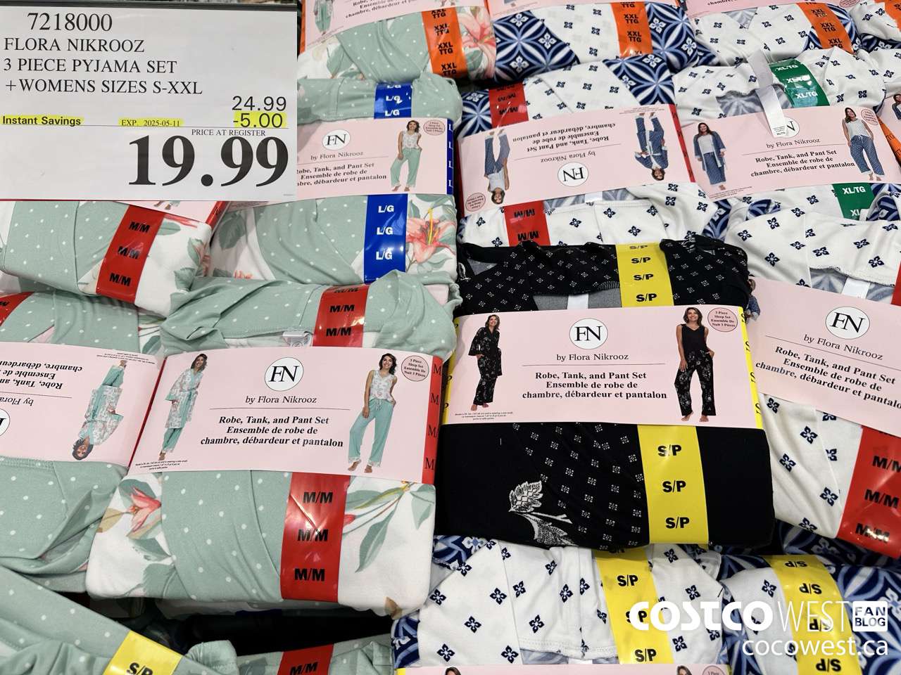 7218000 FLORA NIKROOZ 3 PIECE PYJAMA SET LADIES SIZES S-XXL ($5.00 INSTANT SAVINGS EXPIRES ON 2025-05-11) $19.99