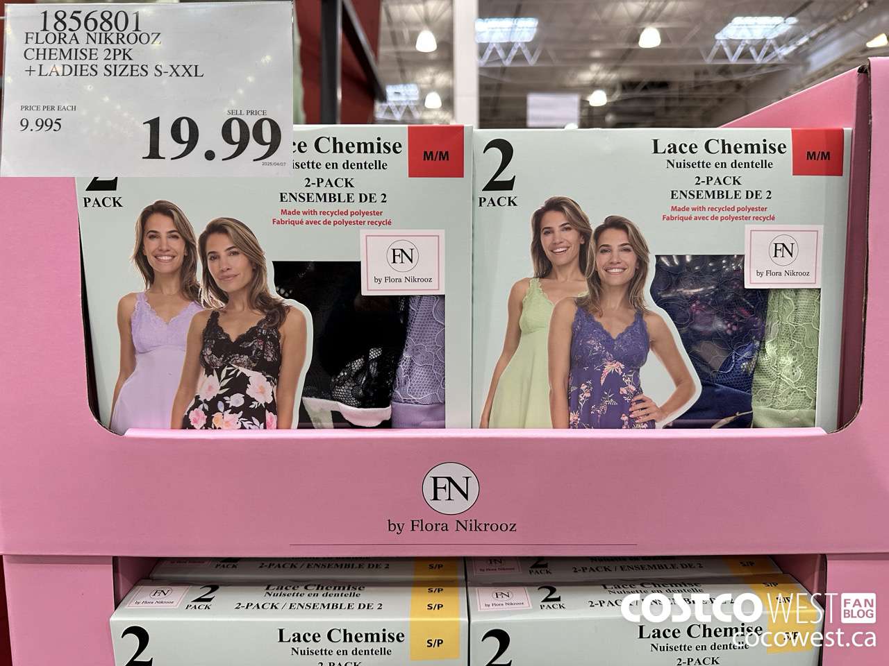 1856801 FLORA NIKROOZ CHEMISE 2PK LADIES SIZES S-XXL $19.99